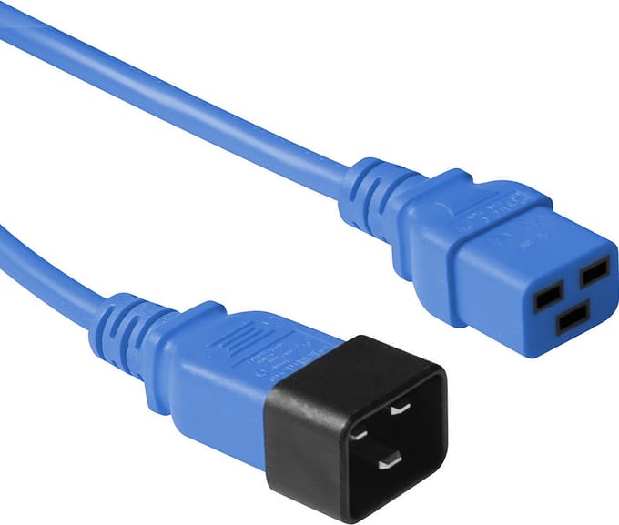 ACT Netsnoer C19 - C20 blauw 1,2 m AK5093