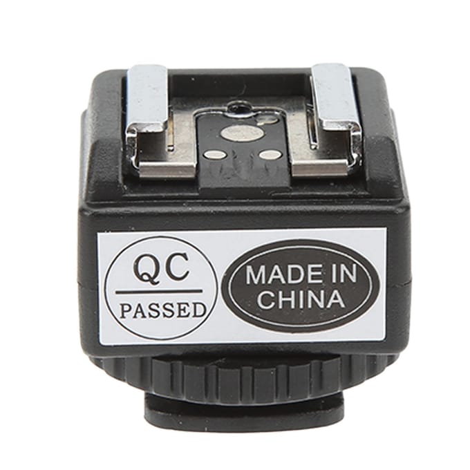 C N2 Flitsschoenadapter voor Nikon Flitser naar Camera Flitsschoenconverter met PC Sync-poort black