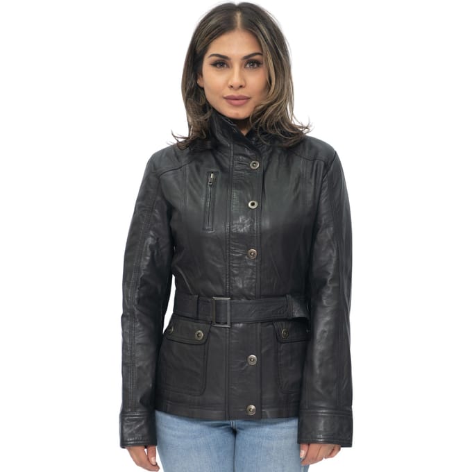 Dames militaire stijl lederen bikerjack-Phoenix