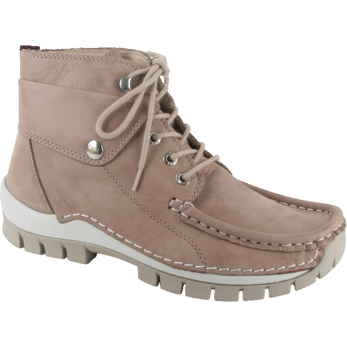 Wolky Dames Hoge veterschoenen 04700 Jump Beige