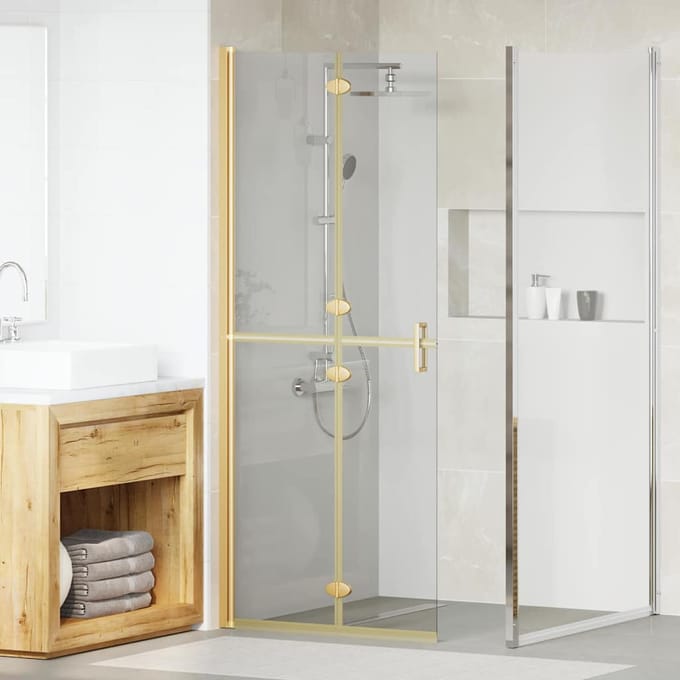 vidaXL - Inloopdouche - wand - Goud - 80 - x - 6,5 - x - 190 - cm