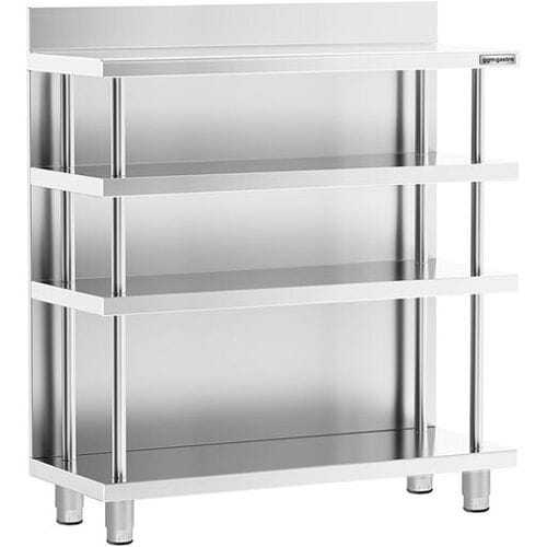 GGM Gastro Bar-Arbeitstisch - Edelstahl - 1000x400mm - mit 4 Ablagen