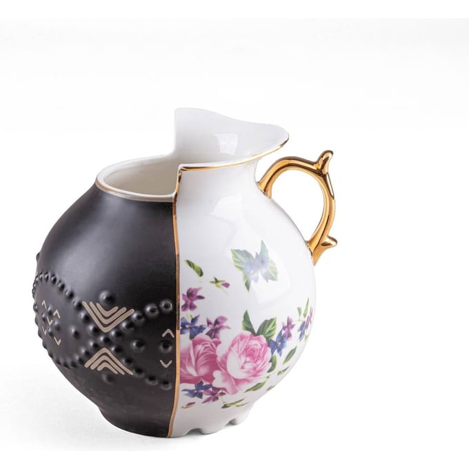 SELETTI Vaas Hybrid Lfe, wit / kleurrijk, Ø 19,5 cm, porselein