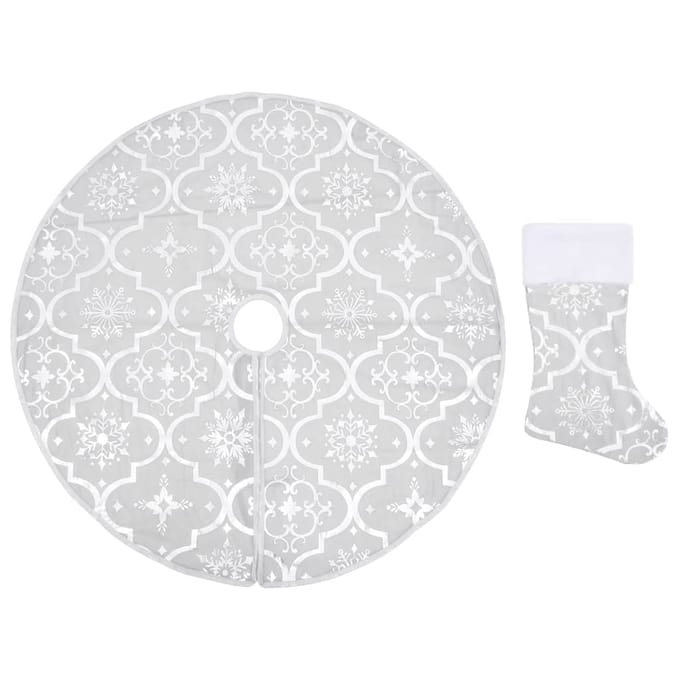 vidaXL - Kerstboomrok - luxe - met - sok - 90 - cm - stof - wit