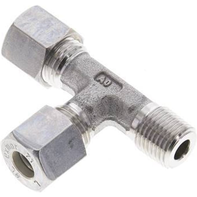 8L & R1/4'' RVS L-vorm Knelfitting Buitendraad 315bar ISO 8434-1