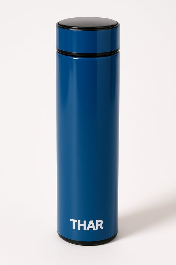 THAR Slimme Thermosfles 500ml – LCD Display & Dubbelwandig - Blauw