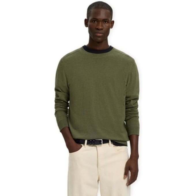Trui Selected Noos Berg Crew Neck Knit - Kalamata/Melange