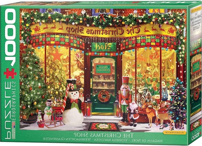Kerstwinkel Puzzel - Legpuzzel Kerst - Ontspannen Puzzelen - Perfecte Pasvorm - 68 x 48 cm - Kleurrijk
