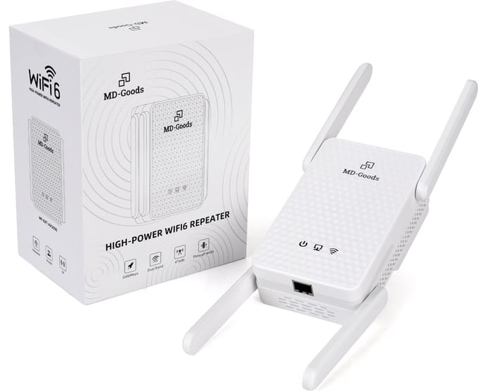 MD-Goods WiFi Versterker stopcontact - 3000Mbps - Wifi 6 - Repeater -