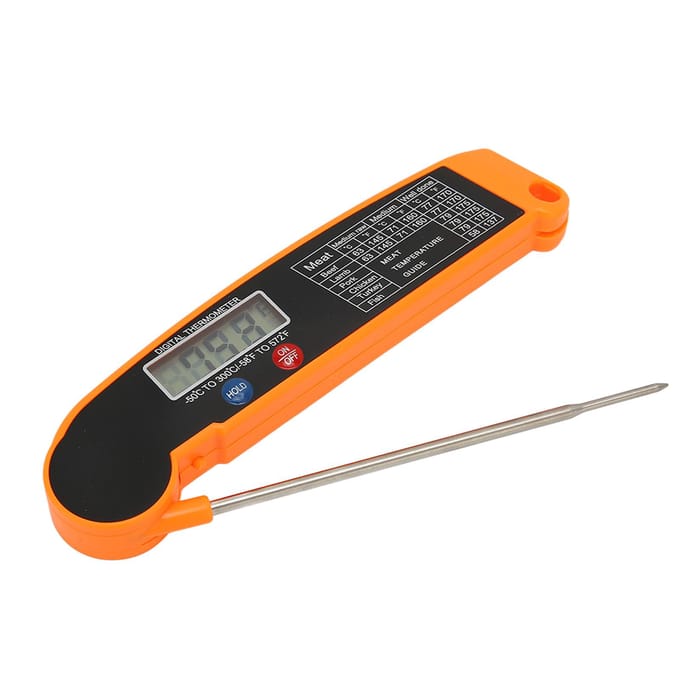 Vleesthermometer Multifunctionele Direct Afleesbare Digitale BBQ Vleesthermometer voor Keuken Eten Koken oranje