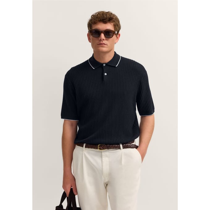 Bugatti Herren Polo shirt gebreid in regular fit