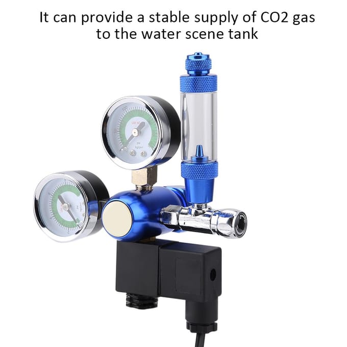 G5/8 Aquarium CO2 Regulator Terugslagklep Bellenteller met Solenoïde black