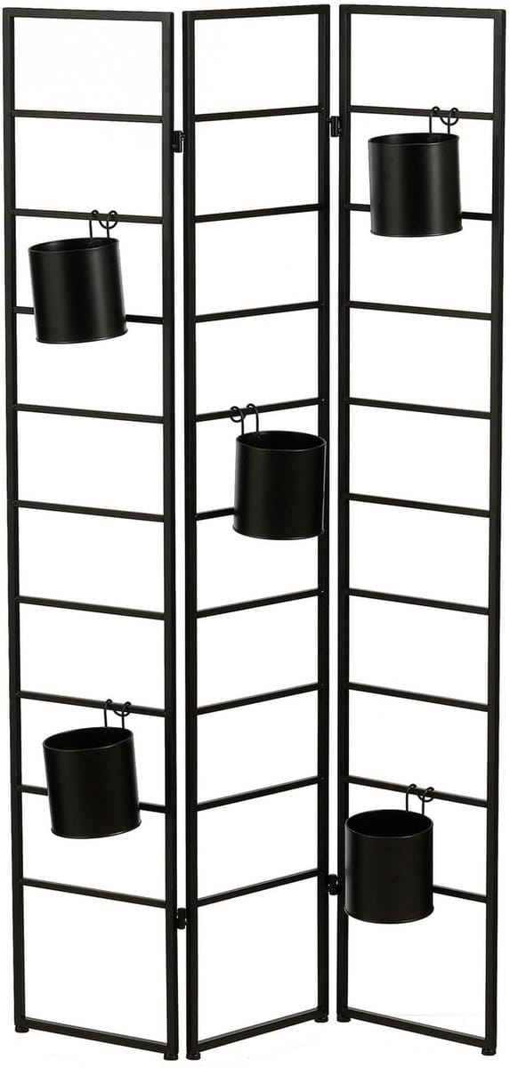 Mica Decorations Plantentafel Foldable - 86x12x150 cm - Ijzer - Zwart