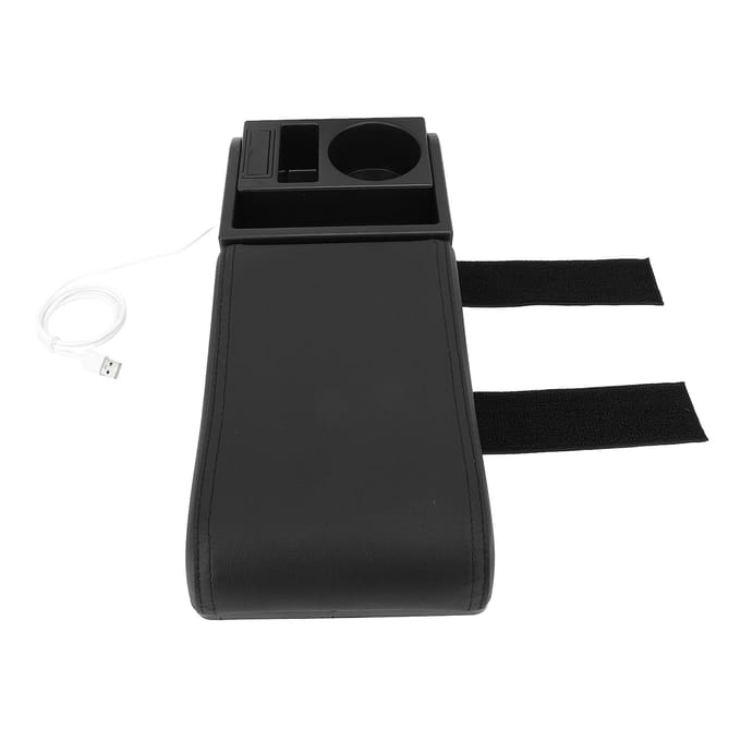 Auto Middenconsole Armsteunkussen met USB-interface Multifunctionele Verstelbare Breedte Armsteun black