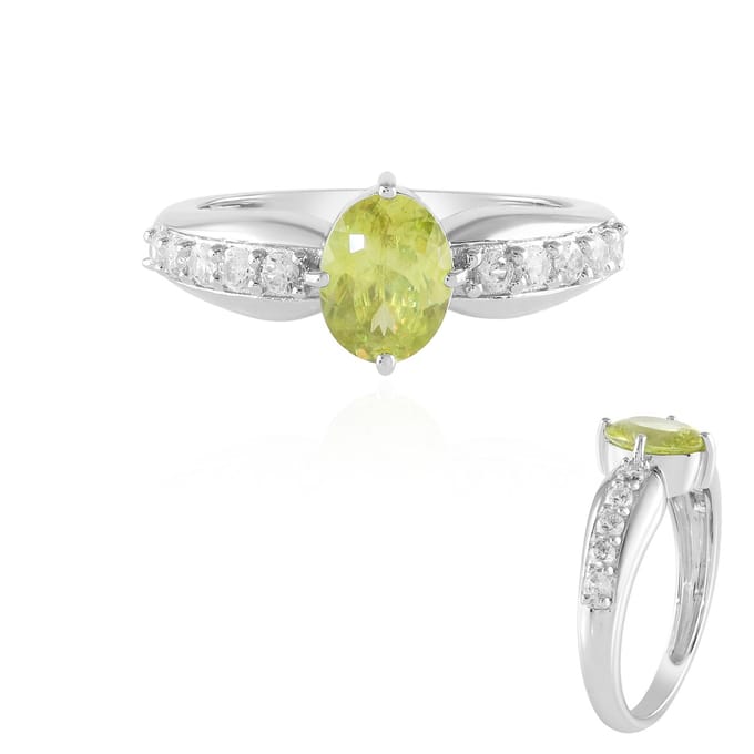 Sphene-ring van sterlingzilver, Madagaskar 1,147 ct