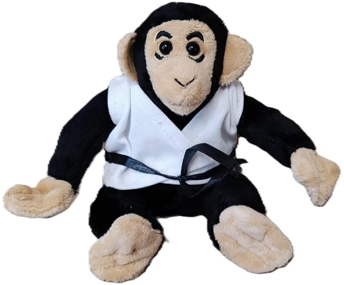 Knuffel Aap in Gi met Zwarte Band