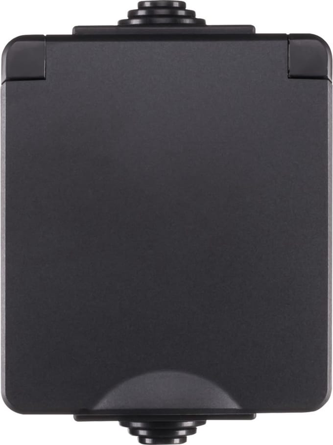 ION Industries - Opbouw IP55 Wandcontactdoos | Zwart