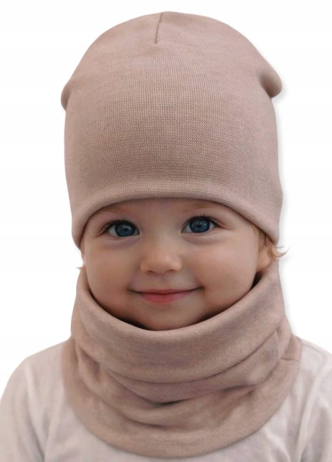 Dartomik - Babymuts en Sjaal Set - 34/38 - Cappuccino - Voorjaar