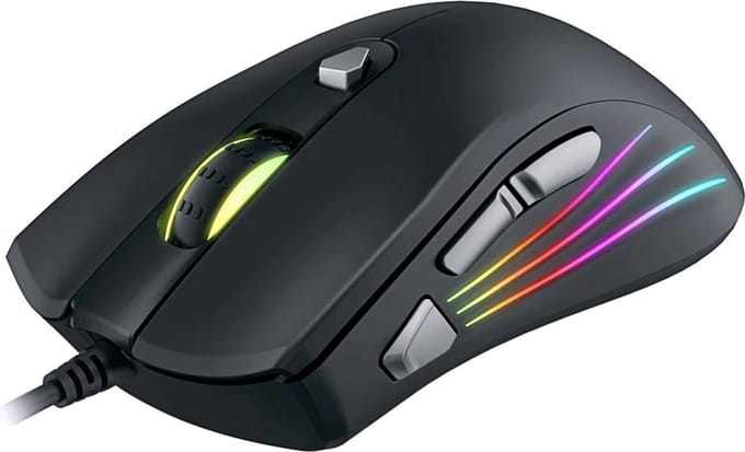 Elementkey M3 USB Bekabeld Gaming Muis -7200 DPI - 7 Knoppen – RGB-Programmeerbare Ergonomisch Muis -Zwart