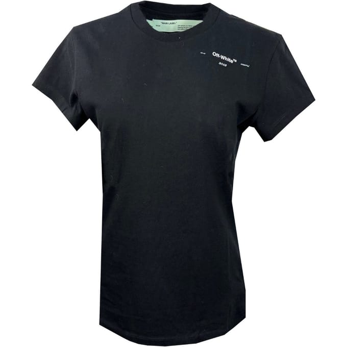 Gebroken wit dameslogo zwart T-shirt