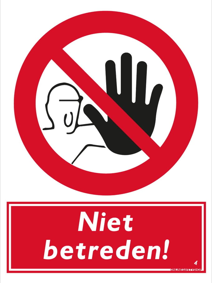 Niet betreden bord - Aluminium - 30 x 40 cm - Weerbestendig