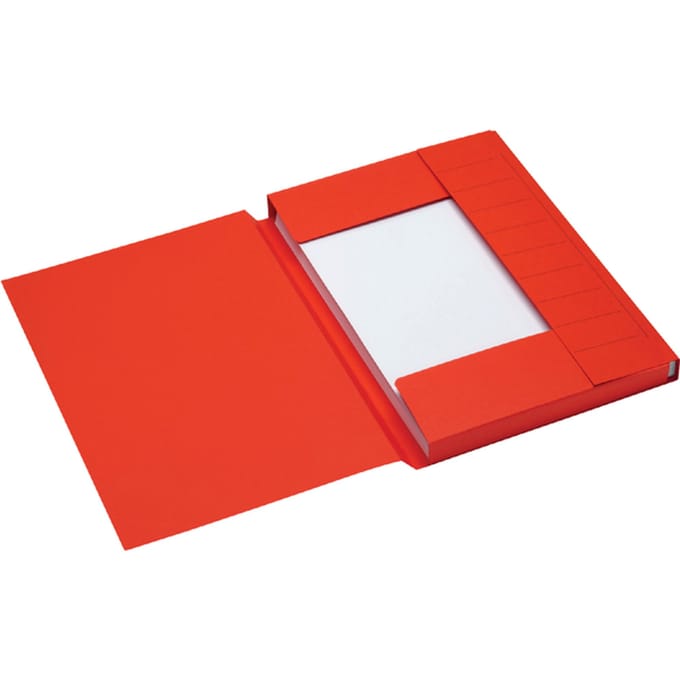 Dossiermap Secolor A4 3 kleppen 100% gerecycled karton 250 gr rood