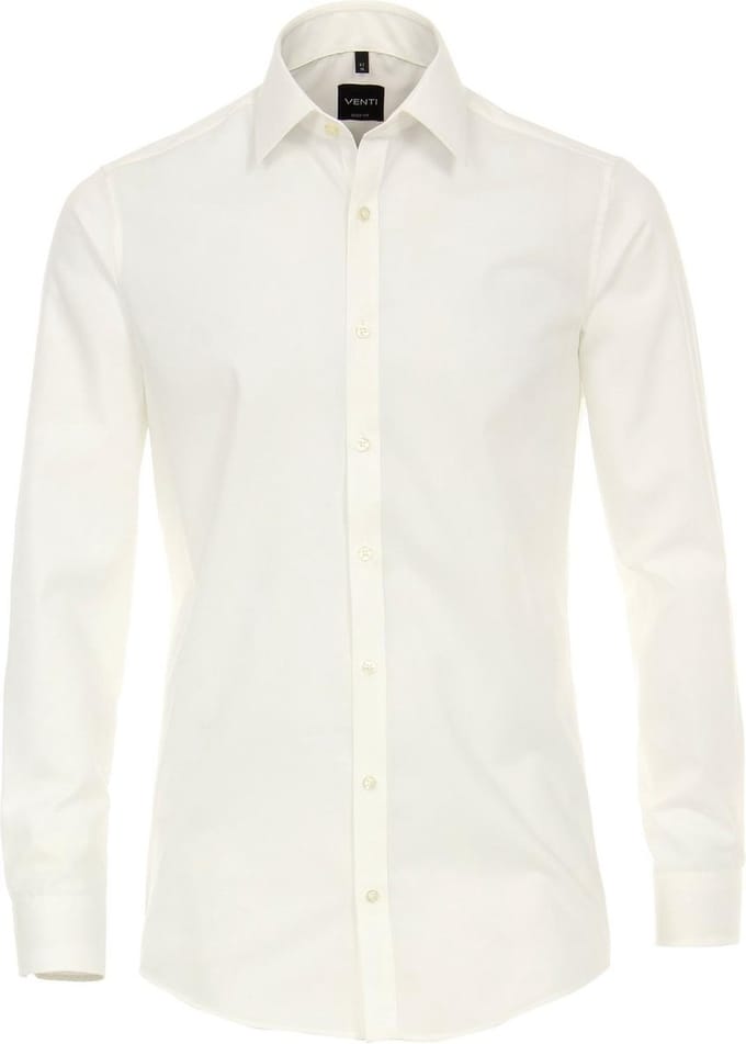 VENTI body fit overhemd - mouwlengte 72 cm - beige - Strijkvriendelijk - Boordmaat: 38