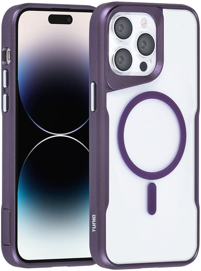 TUNIQ Back cover iPhone 14 Pro Max - MagSafe silicone hoesje - Paars - Antislip grip