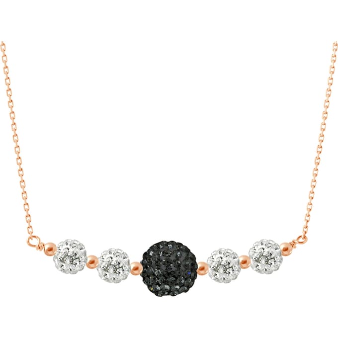 Crystal Necklace Preciosa Black Silver 925