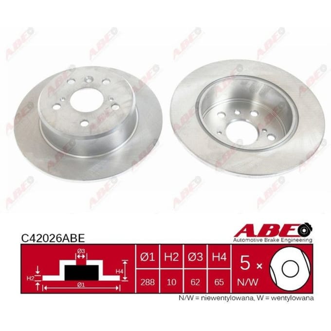 Remschijf ABE C42026 achter, volledig, 1 Stuk