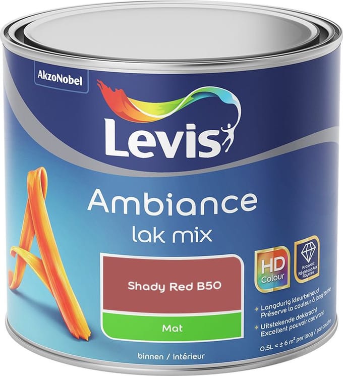 Levis - Ambiance Lak Mat Mix - Shady Red B50 - Mengverf - 0,5 L