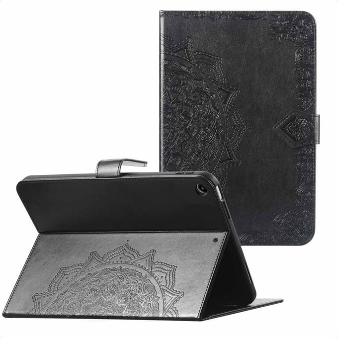 imoshion Tablet Hoes - Geschikt voor Samsung Galaxy Tab A9 Plus - Mandala tablet Bookcase - Zwart
