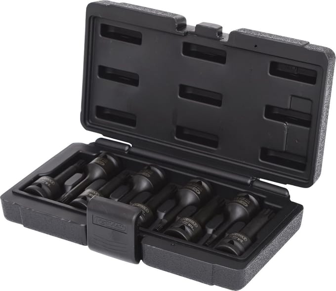Dopsleutelset XZN - Veeltand Bits - Machine Gebruik - Lange Uitvoering - 9-Delig - Gefosfateerd