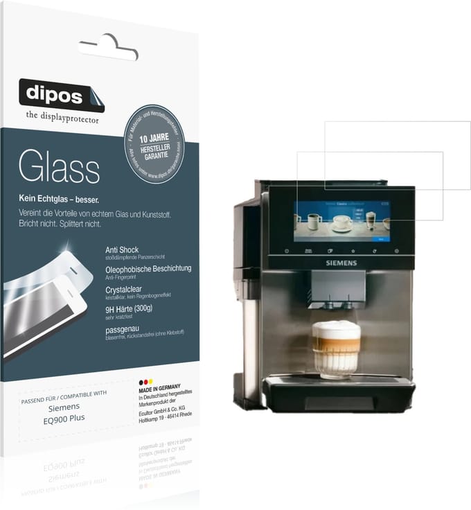 dipos – 2x Pantserfolie geschikt voor Siemens EQ900 Plus | 9H Screenprotector
