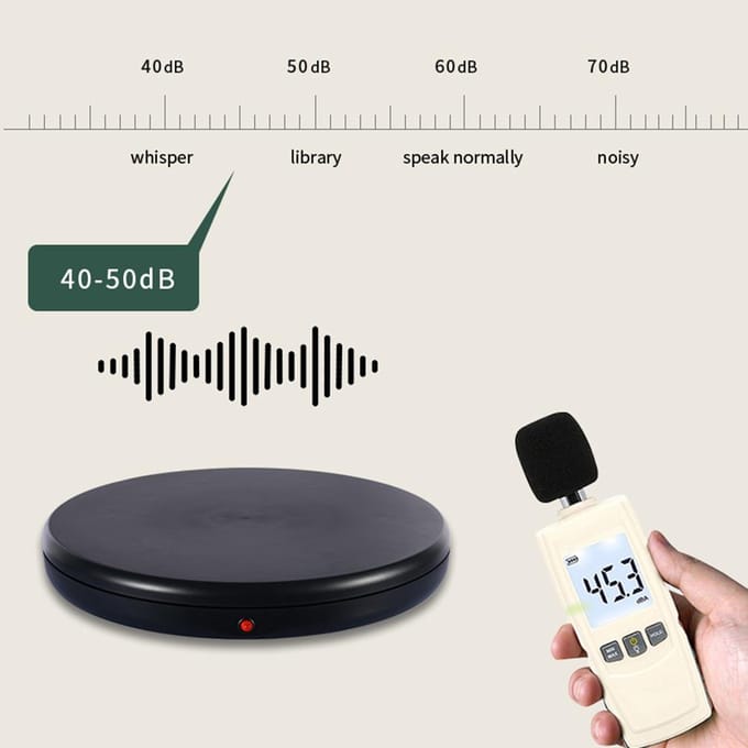 45CM/17,7in Gemotoriseerde Roterende Displaystandaard Displaybasis 360 graden Draaibaar Elektrisch Potography EU Plug zwart