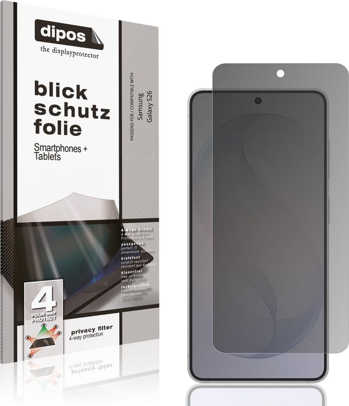 dipos – Matte Privacy Screenprotector geschikt voor Samsung Galaxy S26 | Anti-Spy Beschermfolie