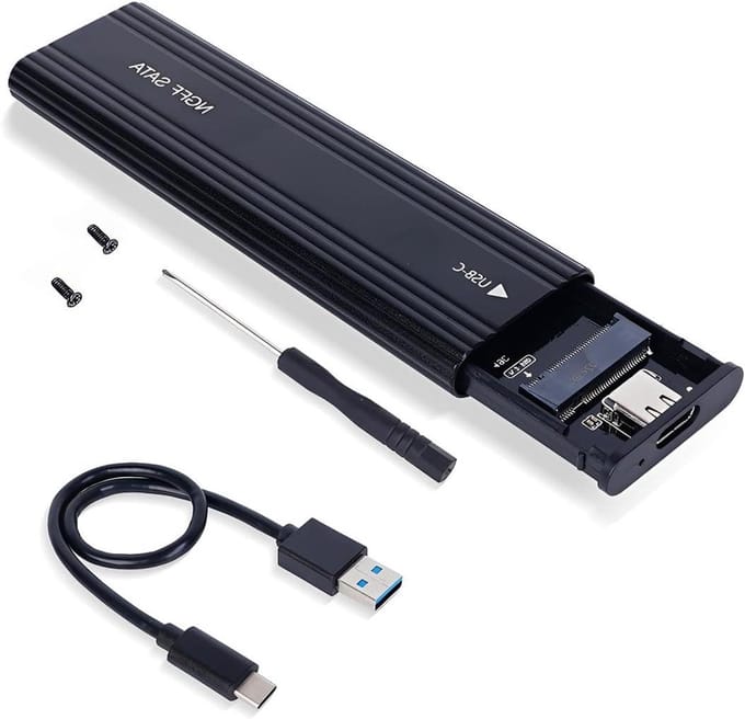 M.2 SATA SSD Behuizing - Externe SSD Case - Mobiele Opslag - Tool-Free Installatie - 2280 Formaat - Aluminium