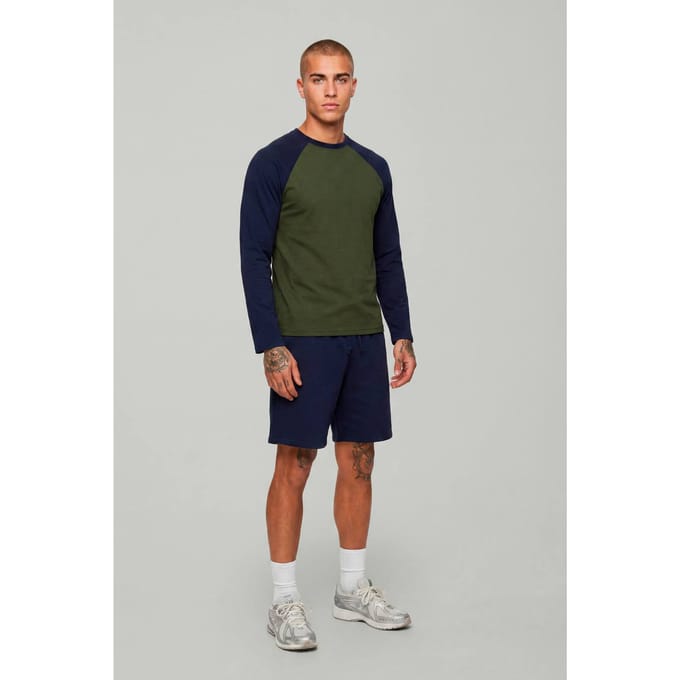 Essentieel Regular Fit Raglan T-shirt Met Lange Mouwen | Khaki | Size Large