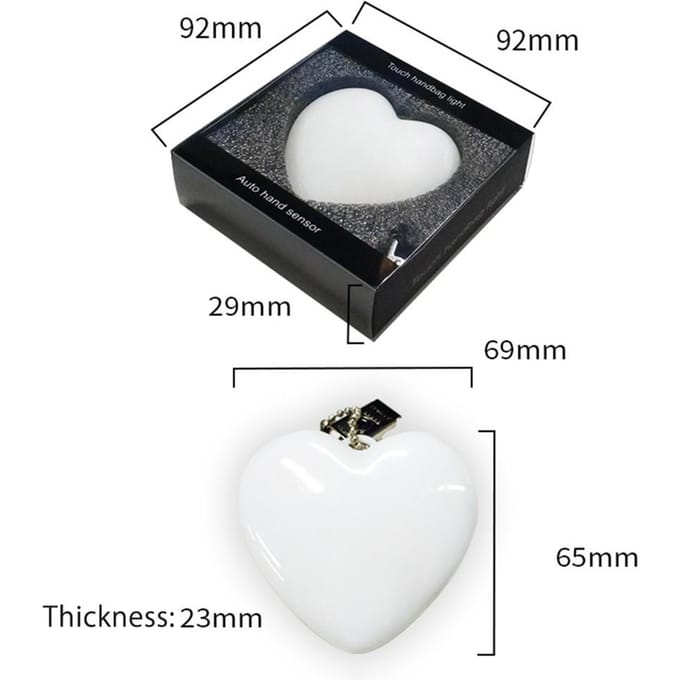Hartvormig LED Handtaslampje Licht Decoratielicht Intelligent Smart Touch Inschakelen met Sleutelhanger black