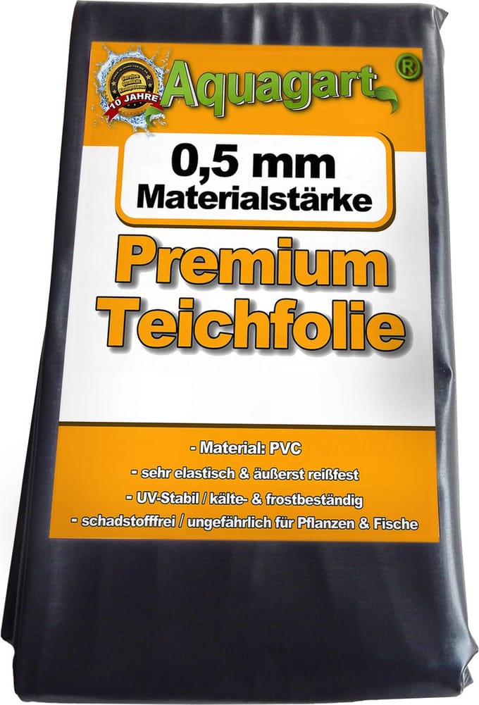 PVC vijverfolie 4m x 4m 0,5mm zwart voor tuinvijvers