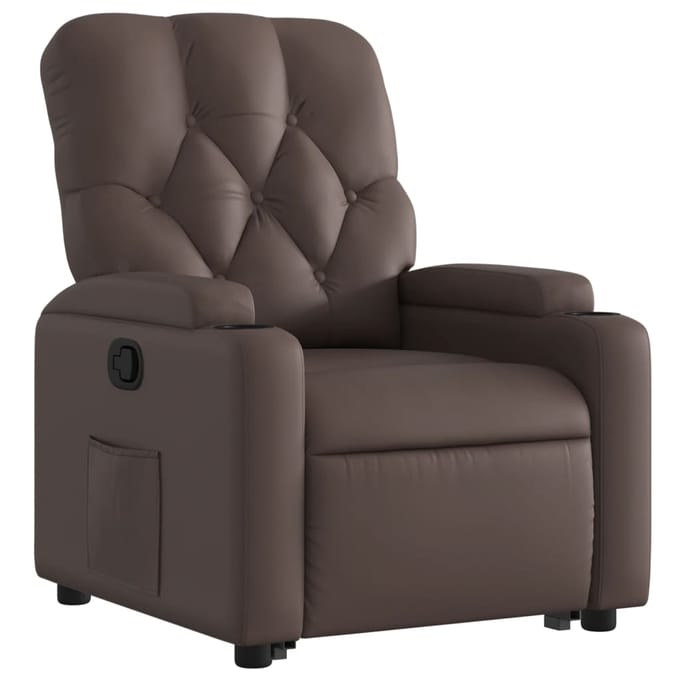vidaXL - Sta-op-fauteuil - verstelbaar - kunstleer - bruin