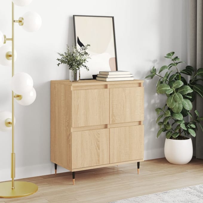 vidaXL - Dressoir - 60x35x70 - cm - bewerkt - hout - sonoma - eikenkleurig