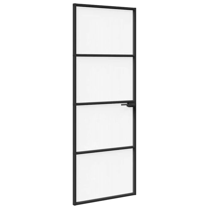 vidaXL - Huisdeur - 76 - x - 201,5 - x - 3,5 - cm - Aluminium - en - Gehard - Glas