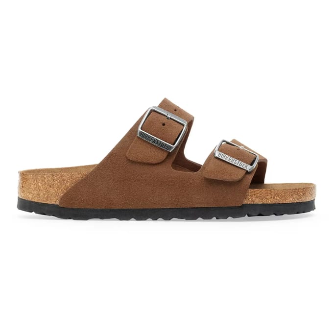 Zachte leren suède sandalen met flexibele zool Birkenstock Arizona