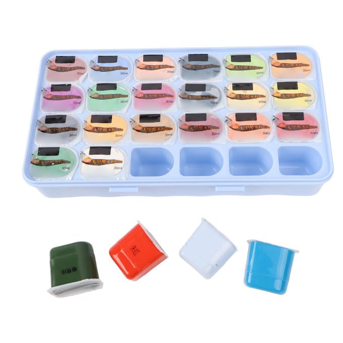 24 Kleuren Aquarelverf Set 30ml Klein Cupje Design Vervaagbestendig Professionele Gouache Verf Set voor gray