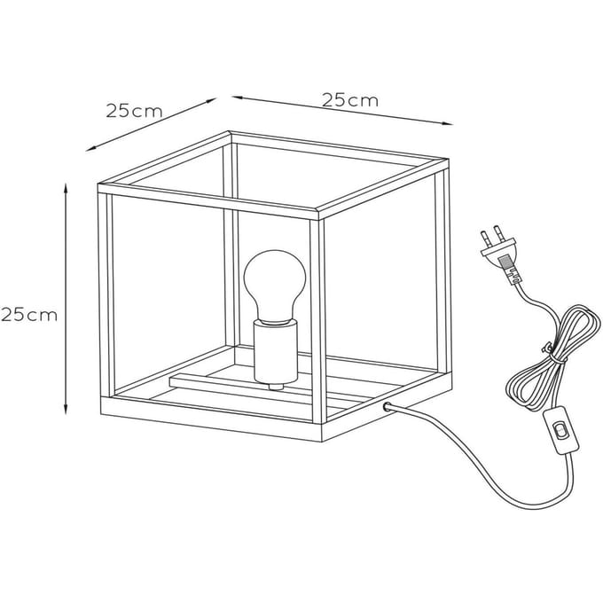Lucide Arthur tafellamp met metalen frame, zwart