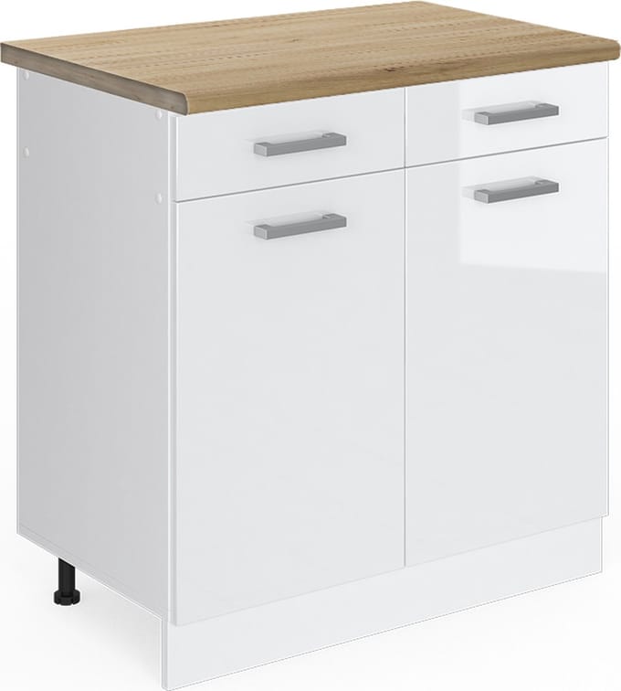 Vicco R-Line Keukenonderkast – 80 cm WB Eik Wit Hoogglans