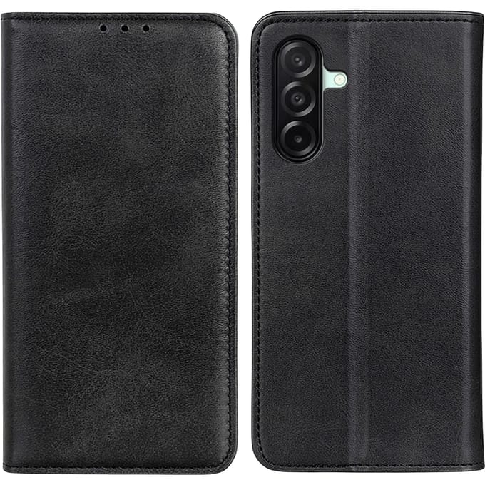 CaseBody Samsung Galaxy A27 Real Leather Wallet Hoesje Zwart