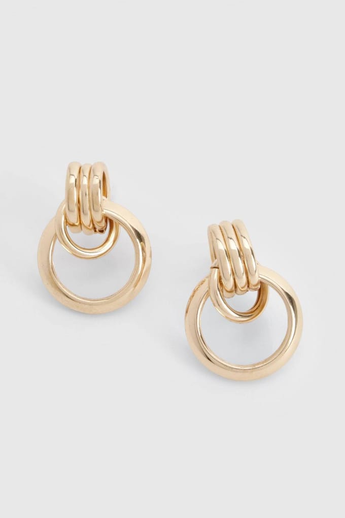 boohoo Dames Twist Detail Stud Oorbellen | Goud