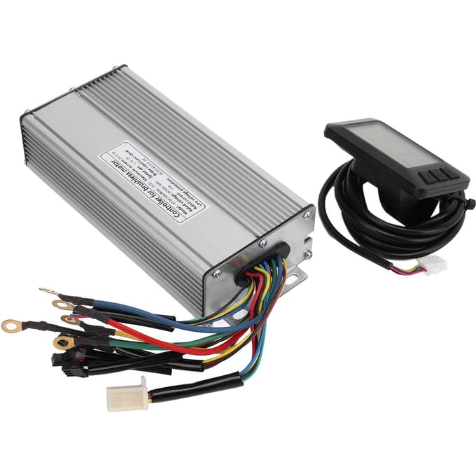 Kit de Conversion Vélo Électrique Contrôleur 30A Panneau d'Affichage LCD7U Ensemble Connecteur Commun pour Moteur CC 36V 48V 1000W gray